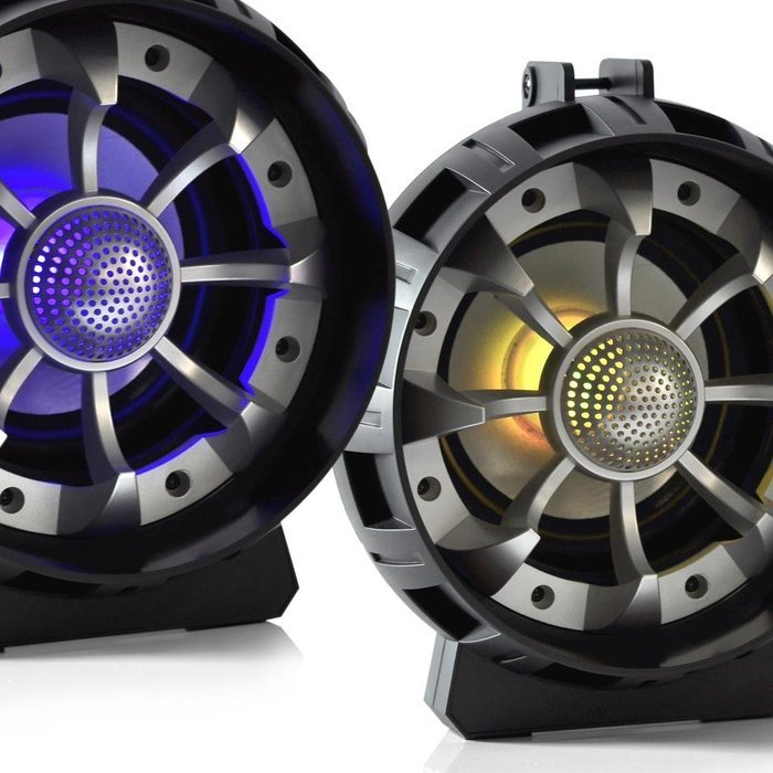 Pyle PMBSPG40 Portable Bluetooth Boom Box Speaker System, Rechargeable Battery, DJ Flashing LED Lights N2