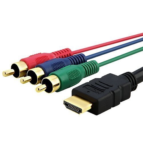 DragonPad 5' 1.5m Hdmi Male to 3rca 3 RCA Video Audio Av Cable