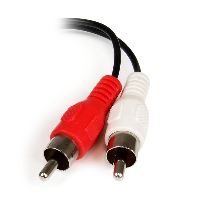 StarTech.com MUFMRCA 6-Inch 3.5mm Female to 2 x RCA Male - RCA to AUX Y Stereo Splitter Cable, Black