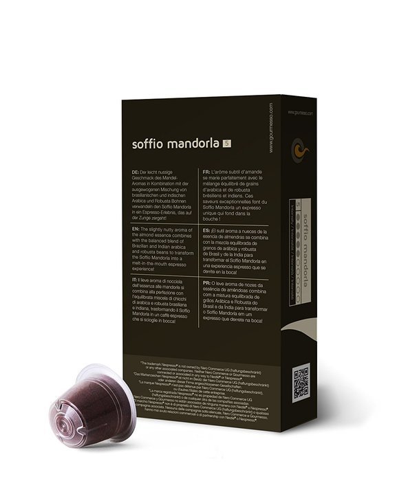 10 Nespresso&reg; Compatible Coffee Capsules $0.50/pod - Soffio Caramello (Int. 5) N2