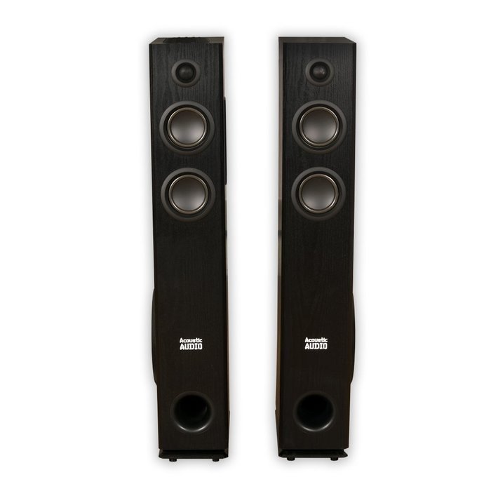 Acoustic Audio TSi300 Bluetooth Powered Floorstanding Tower Multimedia Speakers with Optical Input and Mics TSi300DM2 N2