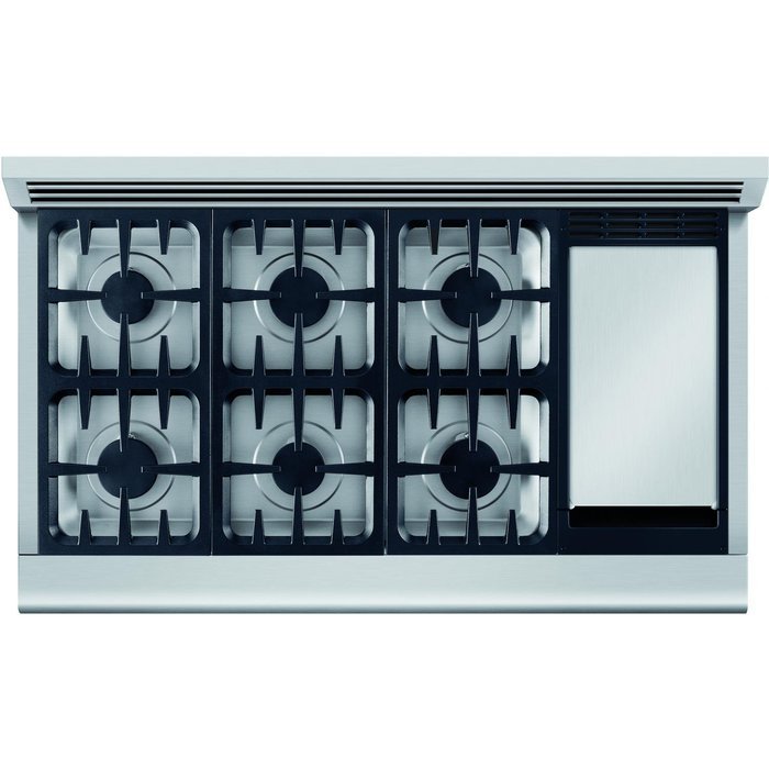 DCS RGV486GDN Professional 48" Stainless Steel Gas Sealed Burner Double Oven Range - Convection