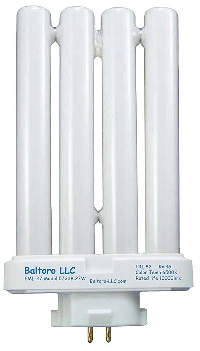 Baltoro Power FML27/50 Linear Quad Compact Fluorescent (CFL) Replacement Bulb for Sunlight Desk or Floor Lamps...