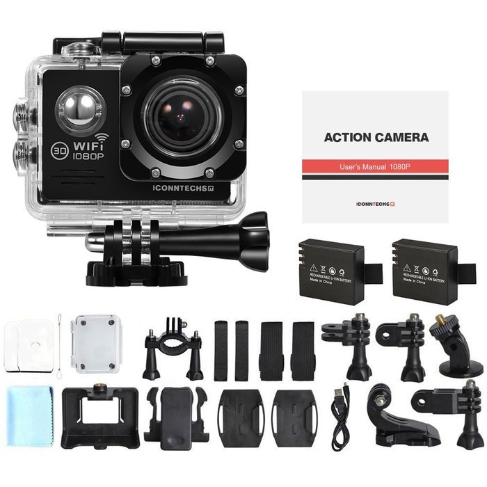 ICONNTECHS IT Full HD 1080P Sport Action Camera WIFI FHD 60 fps HDMI 14MP 170 Degree Wide Viewing Angle 2.0 Inch...