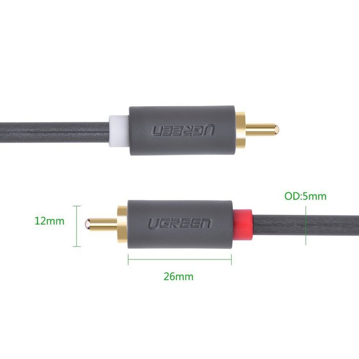 Ugreen 2RCA Male to 2RCA Male Stereo Audio Cable Gold Plated for Home Theater, HDTV, Gaming Consoles, Hi-Fi Systems... N3