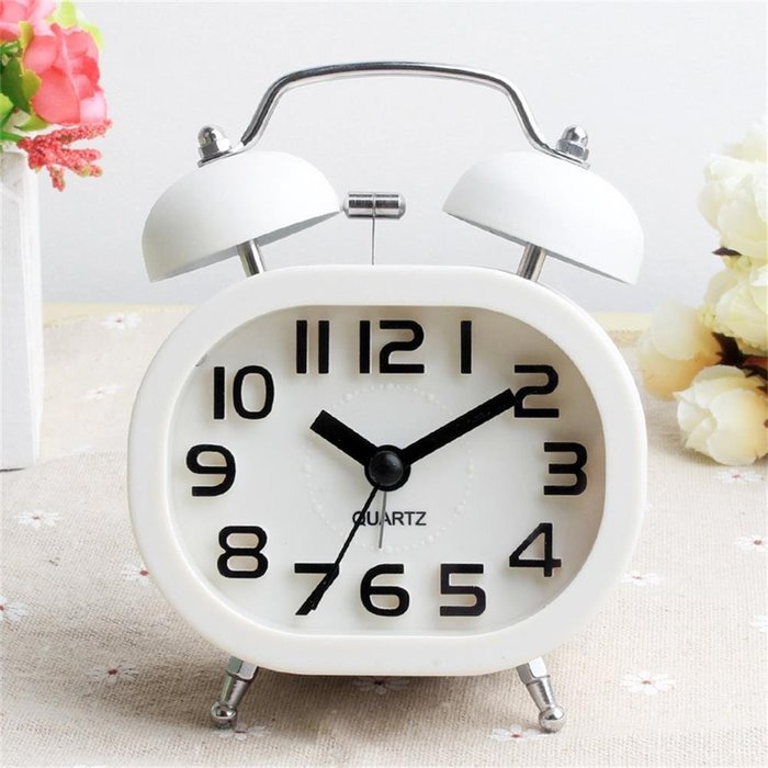HENSE Creative Colorful Design Non-ticking Mute Silent Quartz Movement Twin Bell Alarm Clock With Nightlight HA16... N14