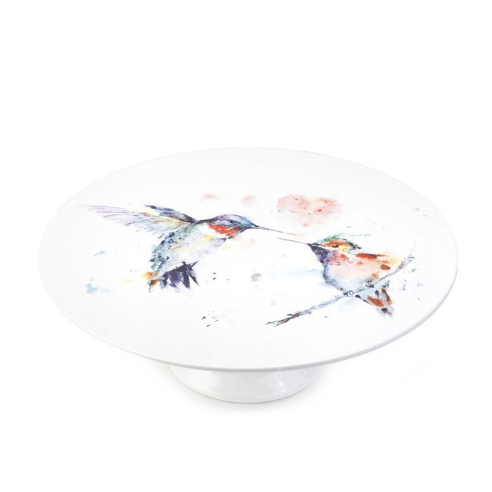 Big Sky Carvers Hummingbird Cake Plate, 12-Inch, Multicolor N2