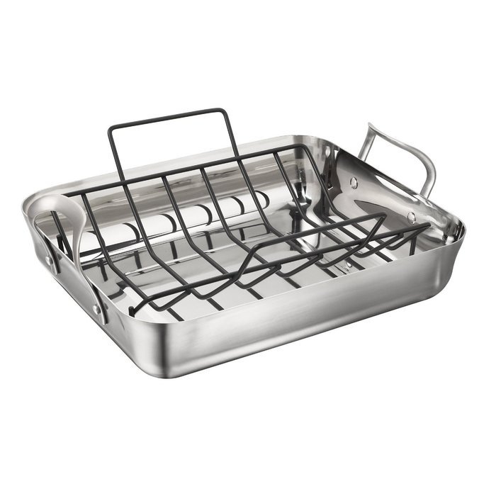 Calphalon Contemporary 16-Inch Stainless Steel Roasting Pan with Rack N10