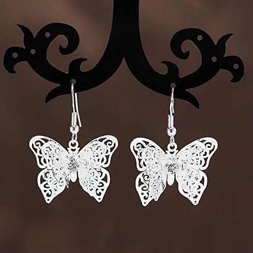 New Fashion Women Lady Elegant Butterfly Crystal Rhinestone Ear Stud Earrings N3
