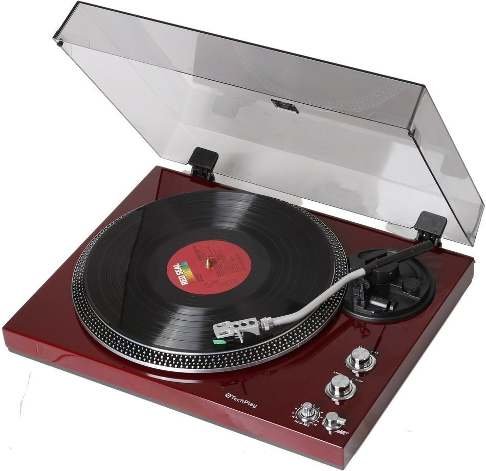 TechPlay TCP4530 Analog Turntable with Built-in Phono Pre-amplifier, By-Pass selecter, Auto-Return, Aluminum Platter... N6