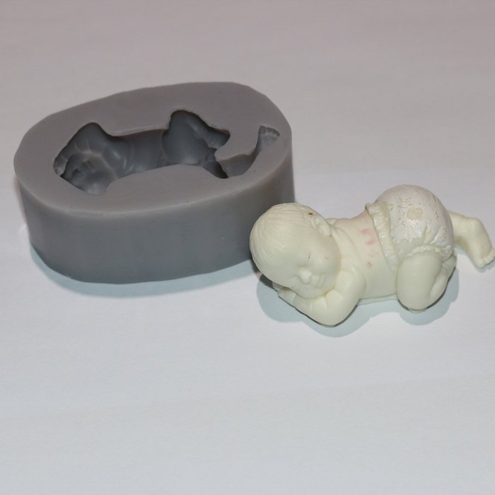 Scrambling Baby Fondant Mold Cake Topper Decorating Silicone Molds N2