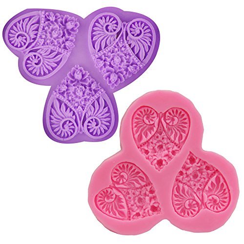 Let'S Diy Silicone Loving Heart Mold Sugar Craft DIY Fondant Lace Cake Decorating Tools Mould Baking Tool