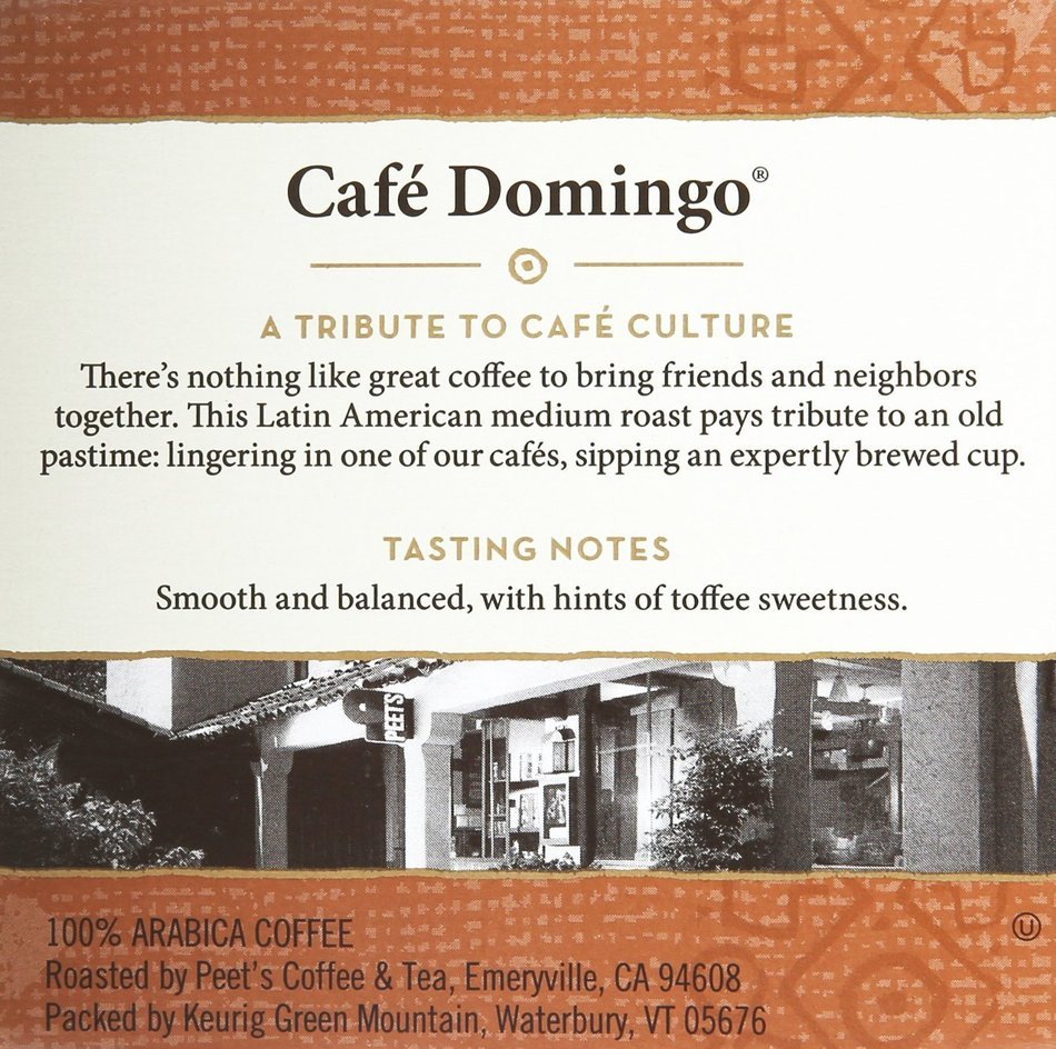 Peet's Coffee Cafe Domingo Medium Roast Single Cup Coffee for Keurig K-Cup Brewers 40 count N5