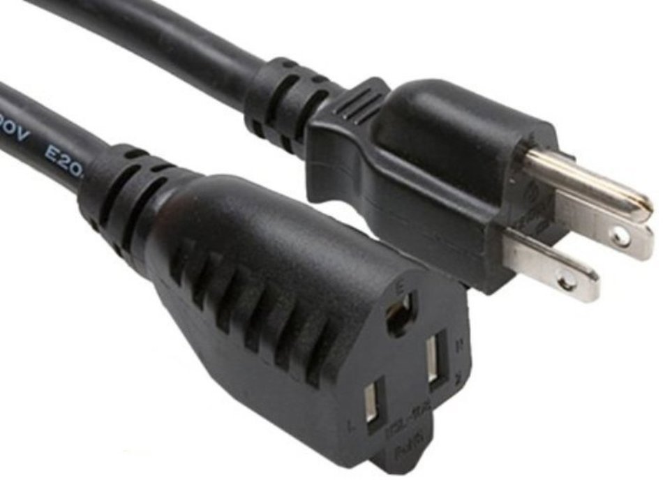 C&E Power Extension Cord 18AWG, Black, NEMA 5-15P to NEMA 5-15R, 10 Amp, 25 Feet, 4-Pack N4