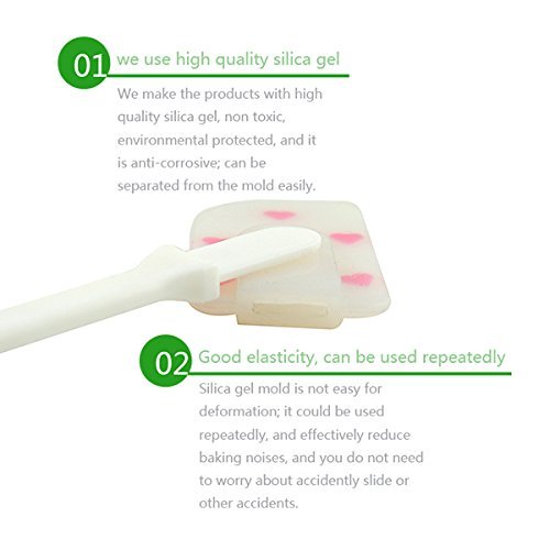 2win2buy Flexible Silicone Spatulas Essential Bakeware Tool Heart-shaped Pattern Jam Cream Spatula Mixing N2