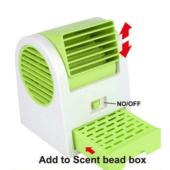Your Supermart Portable Super Hand Held Mute Battery/USB Fan Green N3