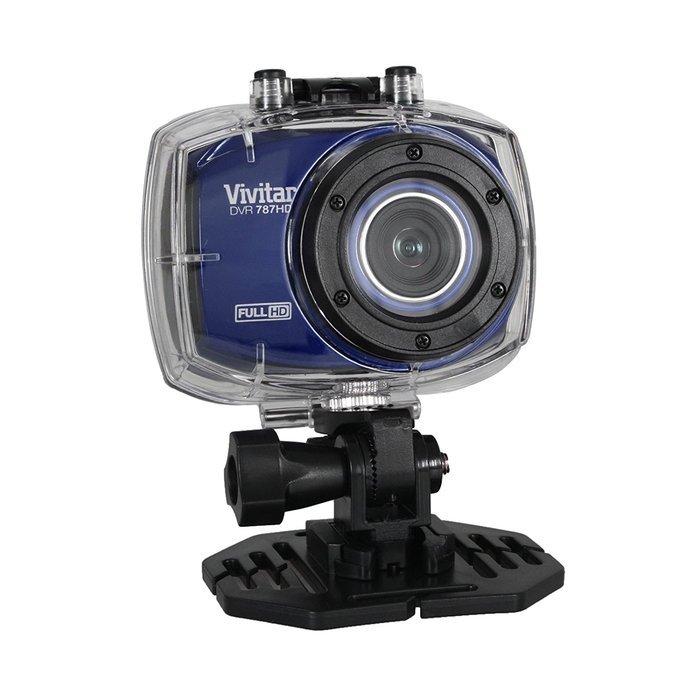 Vivitar Blue DVR787HD 12.1MP Action Full HD Camcorder with Remote Control, Waterproof Case, ATV/Bike Mount, Helmet...