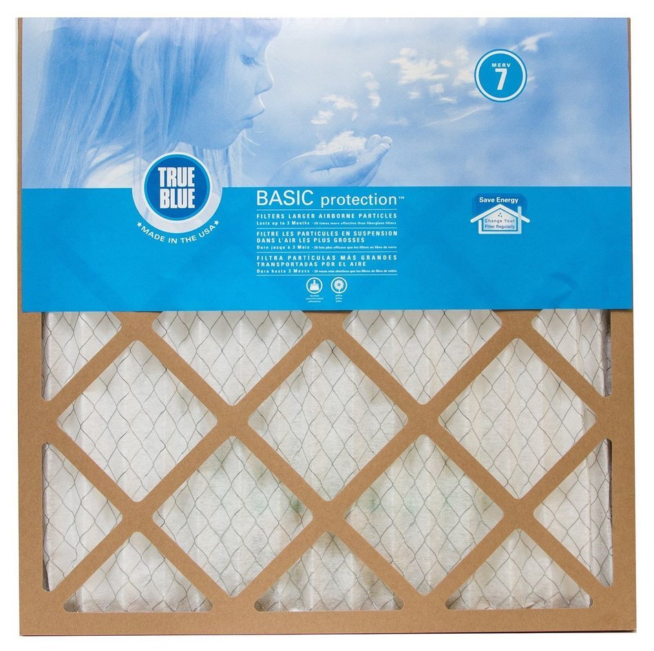 20x20x1, True Blue Air Filter, MERV 7, by Protect Plus Industries