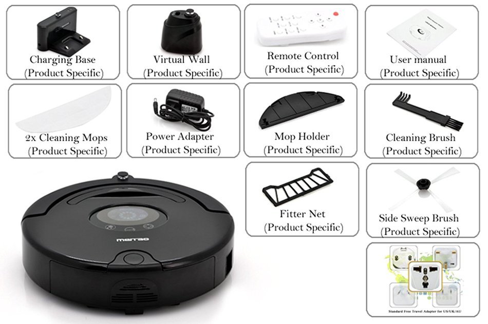 Robot Vacuum Cleaner "Hurricane" - Auto Recharging Station, Ultra Silent, UV Disinfectant