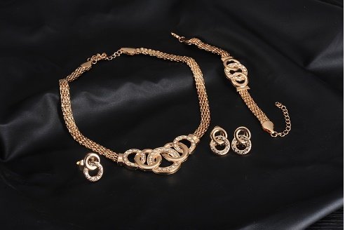 New Vintage Jewelry Sets Nigerian African Beads Collar Statement Necklace Earrings Bracelet Ring Women Wedding... N2
