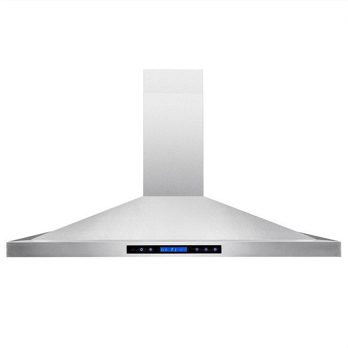 AKDY&reg; 30"/36"/42"/48" Island Mount Stainless Steel Dual LED Display Touch Control Panel Kitchen Range Hood w/...