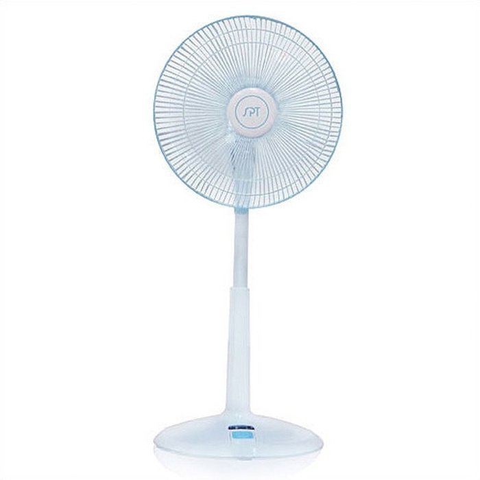 14" Oscillating Pedestal Stand Fan with Remote Control, High Performance, White