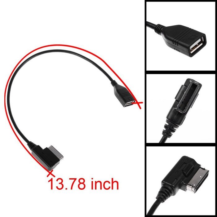 Music Interface AMI MMI MDI Media-In Audio MP3 USB Adaptor Cable For Audi Volkswagen N3
