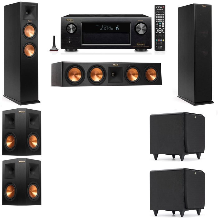Klipsch RP-260F Tower Speakers-SDS12-5.2-Denon AVR-X3200W
