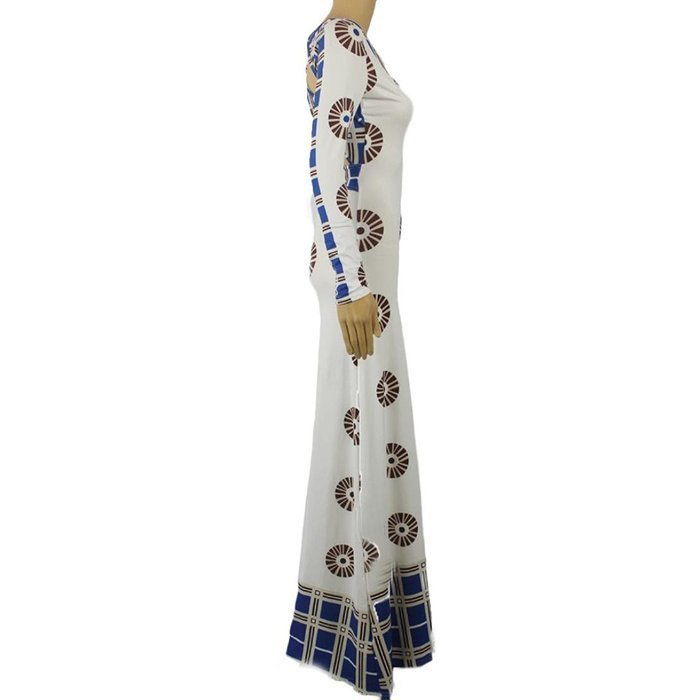 Women Dress,Haoricu Women Backless Skintight Casual Traditional African Print Long Sleeve Party Dress