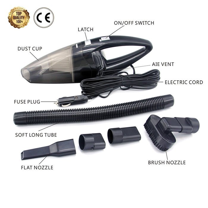 Car Vacuum Cleaner 120W, Warmoor 12V 3000PA Suction Portable Handheld Wet & Dry Auto Vac, 16.4FT(5M)Power Cord... N5