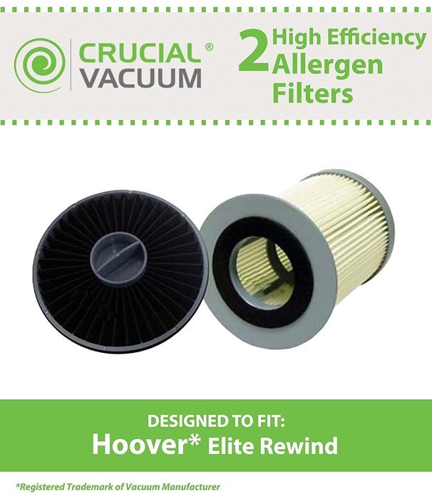 2 Hoover Elite Rewind Allergen Filter Kit Designed To Fit Hoover Elite Rewind; Includes 1 Exhaust Filter Compared...