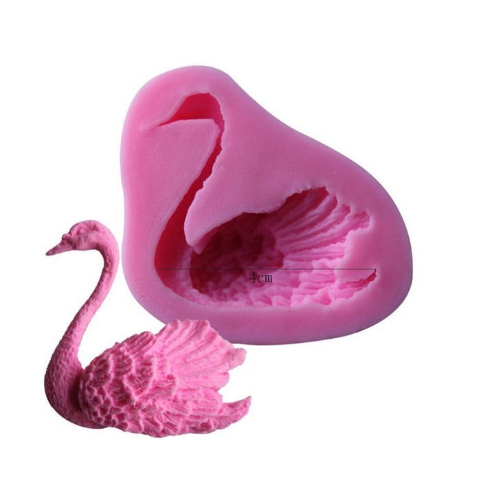 1 Pcs/ Cute Swan Goose Shape 3D Silicone Cake Fondant Mold, Cake Decoration Tools, Soap, Candle Moulds
