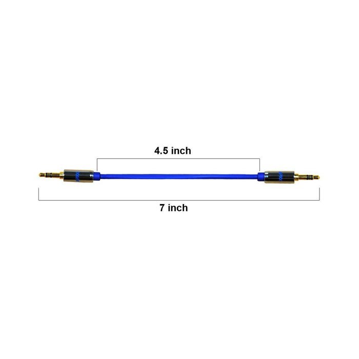 3.5mm Auxiliary Audio Cable APXX 2-Pack Male To Male Stereo Gold Plated Connector (0.5Ft & 1Ft) N4