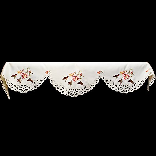 19" X 90" Wide Fireplace Mantel Scarf with Hummingbird and Hibiscus Flowers N3