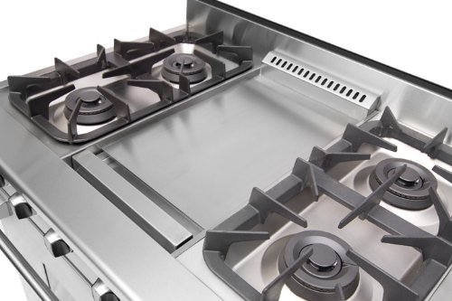DRGB3601 36" Pro-Style Gas Range With 4 Sealed Burners, 18,500 BTU Infrared Griddle, 5.2 cu. ft. Manual Clean...