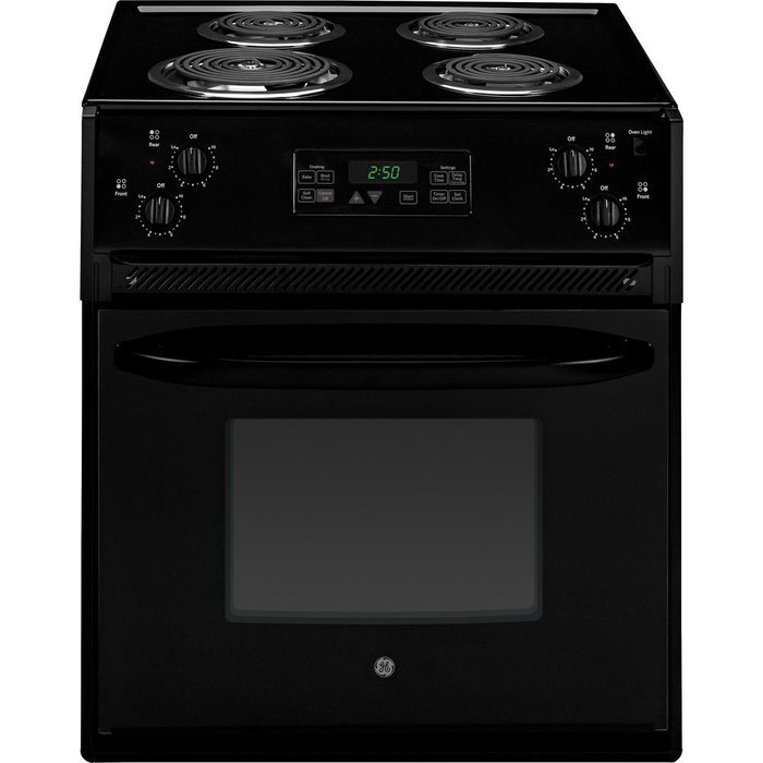 GE JM250DFBB 27" Black Drop-In Electric Coil Range