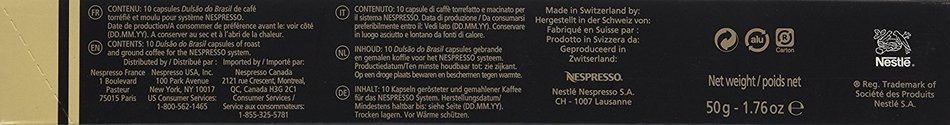 Nespresso OriginalLine: Dulsao Do Brasil, 10 Count