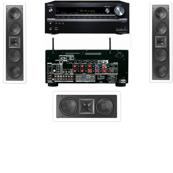 Klipsch KL-6504-THX In-Wall LCR Speaker-3.0 Onkyo TX-NR838 7.2 Channel Network- White