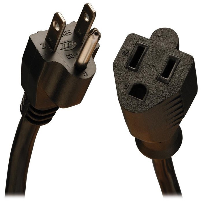 C&E CNE59168 10-Feet Outlet Saver Power Extension Cord NEMA 5-15R to NEMA 5-15P, Pack of 2 N2