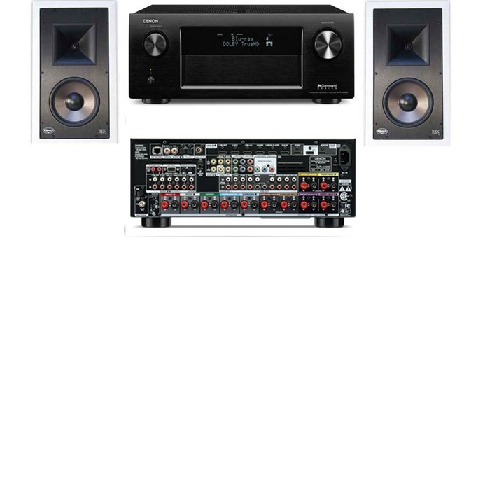 Klipsch KL-7800-THX In-Wall (Pair)-Denon AVR-X4000 IN-Command 7.2- White
