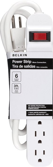 Belkin 6-Outlet Power Strip with 5-Foot Right-Angled Power Plug (F9P609-05R-DP) N10
