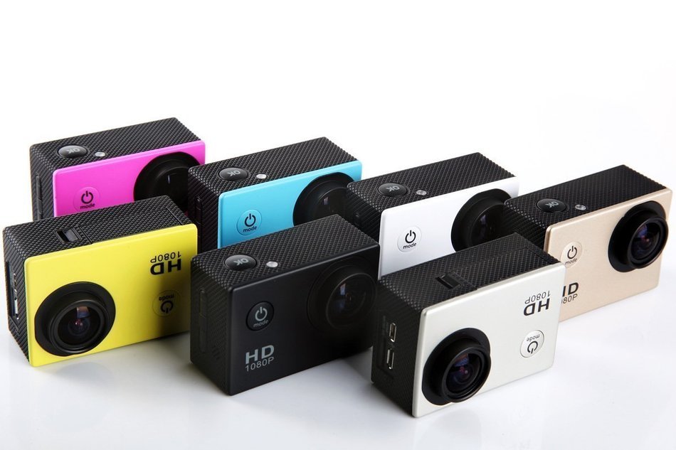A9 1080P HD Sports Action Camera - 2'' LTPS LCD + Full HD 1080P + 30M Waterproof + 110&deg; Wide Angle Lens (Silver) N5