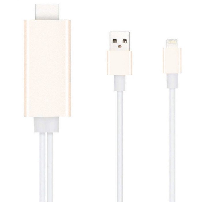 High Speed HDMI Cable, 6.4Ft Lightning To HDMI Cable 1080P HDTV Adapter with USB Charger Cable for iPhone 5 5S... N6