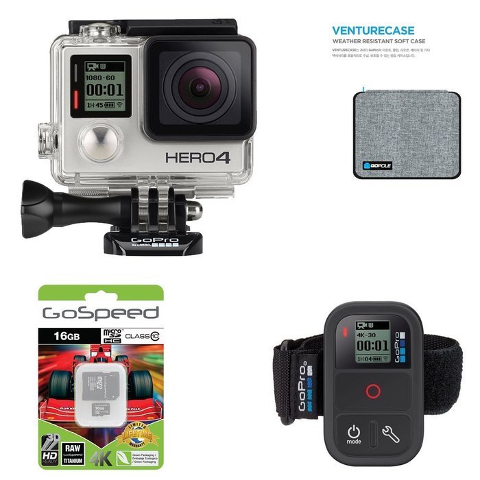 GoPro HERO4 BLACK 12MP Full HD 4K 30fps 1080p 120fps Built-In Wi-Fi Waterproof Wearable Camera Adventure 16GB... N2