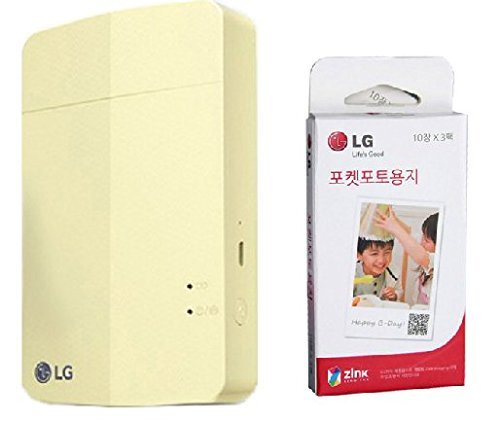 [new] L.g Pocket Photo3 Popo Pd251 Portable Pocket Printer + Zink 30 Sheets