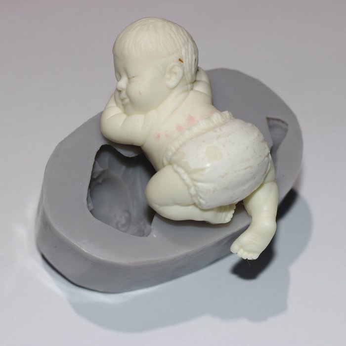 Scrambling Baby Fondant Mold Cake Topper Decorating Silicone Molds N3