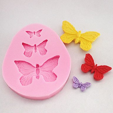 Y&XL&H Silicone Mold Chocolate Fondant Cake Fondant Three Small Butterfly N4
