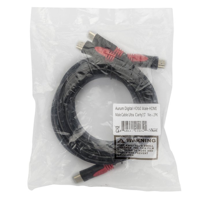 Aurum High Speed HDMI Cable (10 Ft) 2 Pack with Ethernet - Supports 3D & Audio Return Channel [Latest Version]... N6