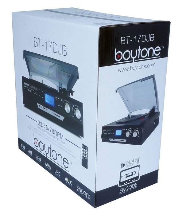 Boytone BT-17DJS 3-speed Stereo Turntable, with 2 extra ceramic needles, Belt Drive, 2 built in Speakers, Digital... N14