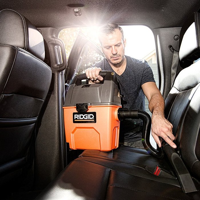 RIDGID Wet Dry Vacuums VAC3000 Portable Wet Dry Vacuum Cleaner for Car, Garage or In-Home Use, 3-Gallon, 3.5 Peak...